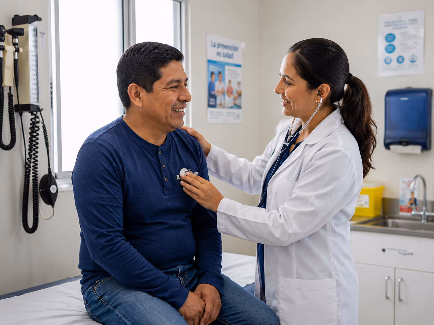 Profesional de salud con paciente