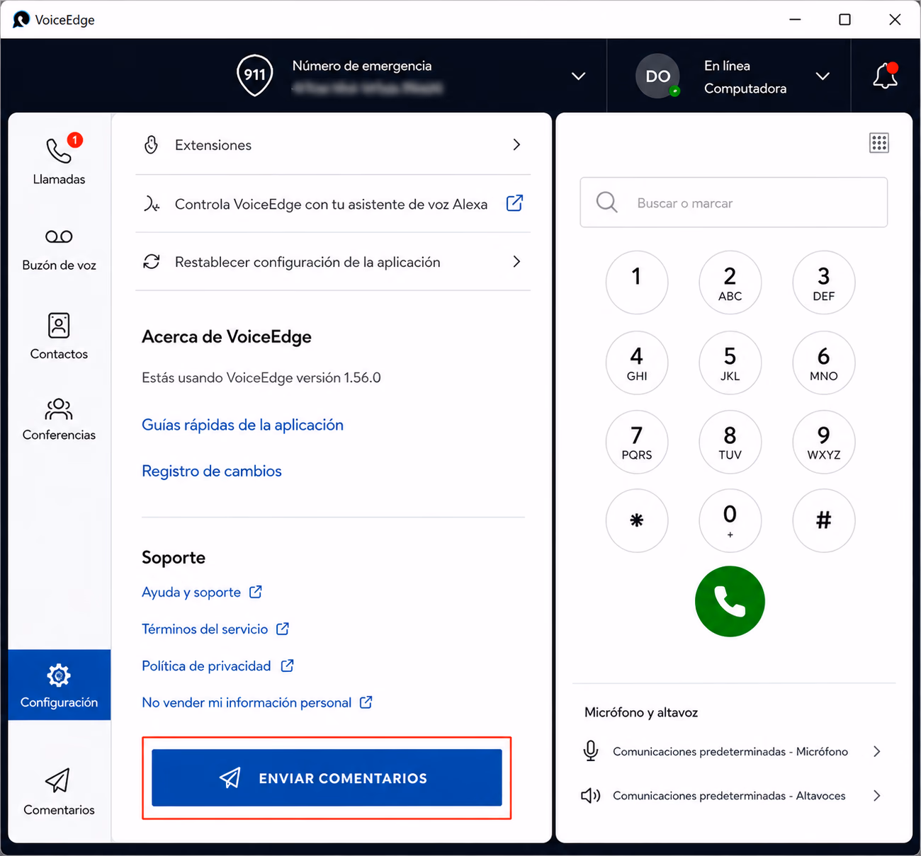 Modo demostración VoiceEdge
